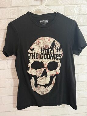 Hybrid Apparel The Goonies Tee - Black with Cream Print Small #3098